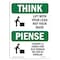 Signmission OSHA, Lift W/ Your Legs Not Your Back Bilingual, 24in X 18in Rigid Plastic, OS-TS-P-1824-L-11843 OS-TS-P-1824-L-11843 - alternate 1